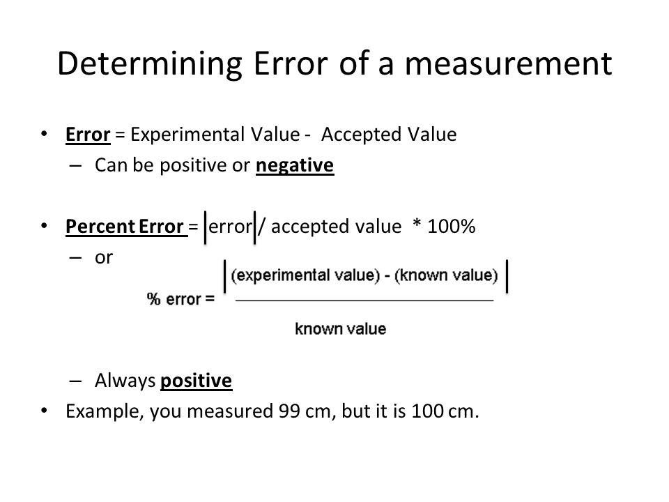 Can percent error be a negative number?